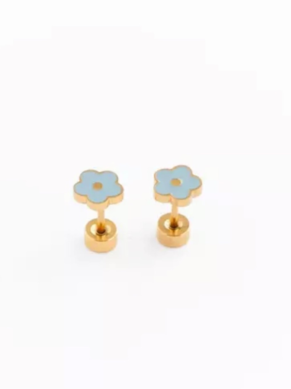Baby blue flower earrings